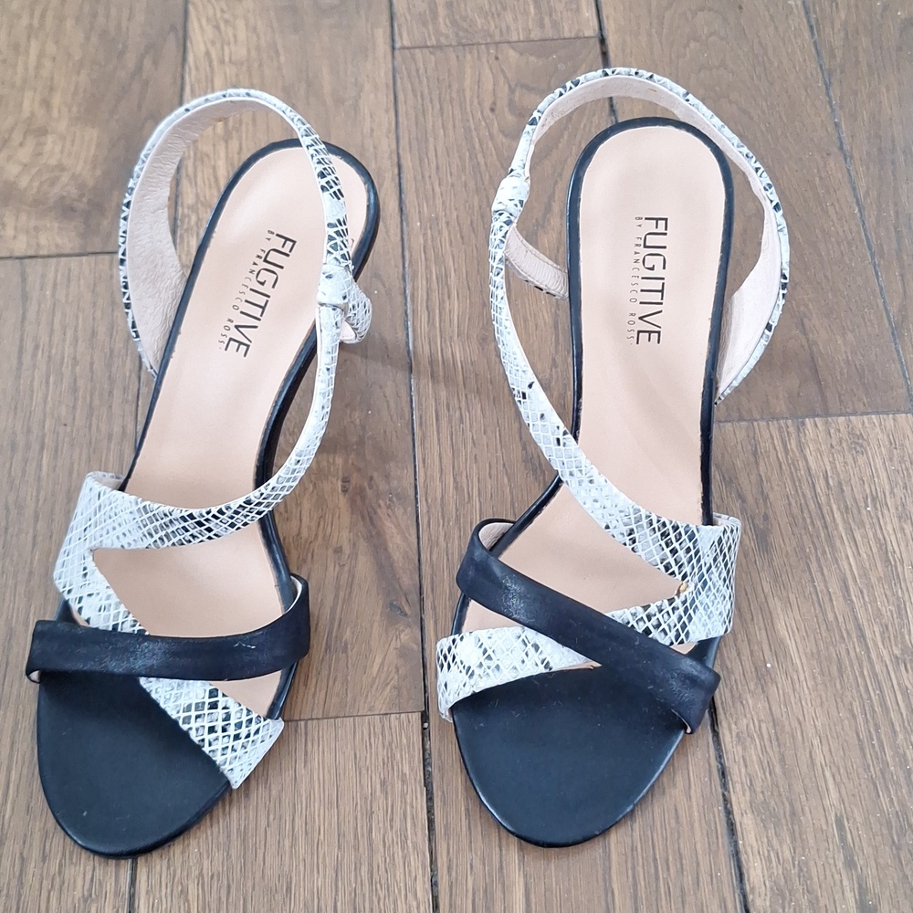 Progo Black Python Heel.genuine Leather